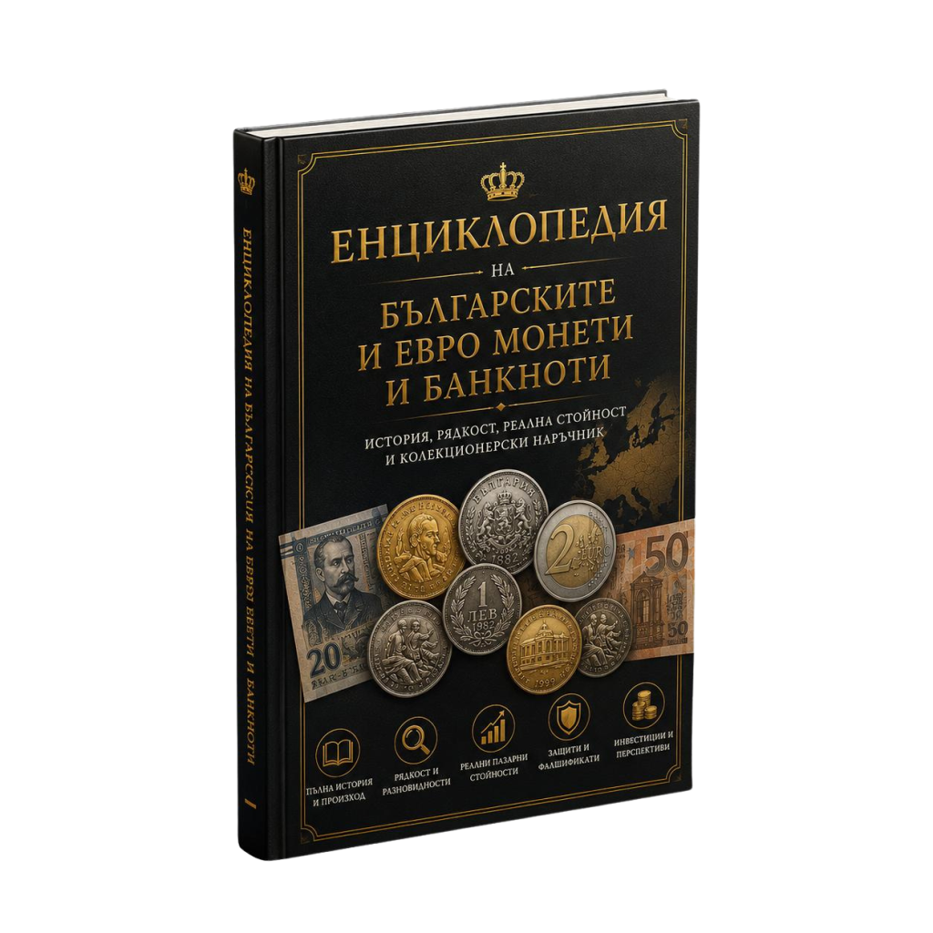Енциклопедия на българските и евро монети и банкноти — корица